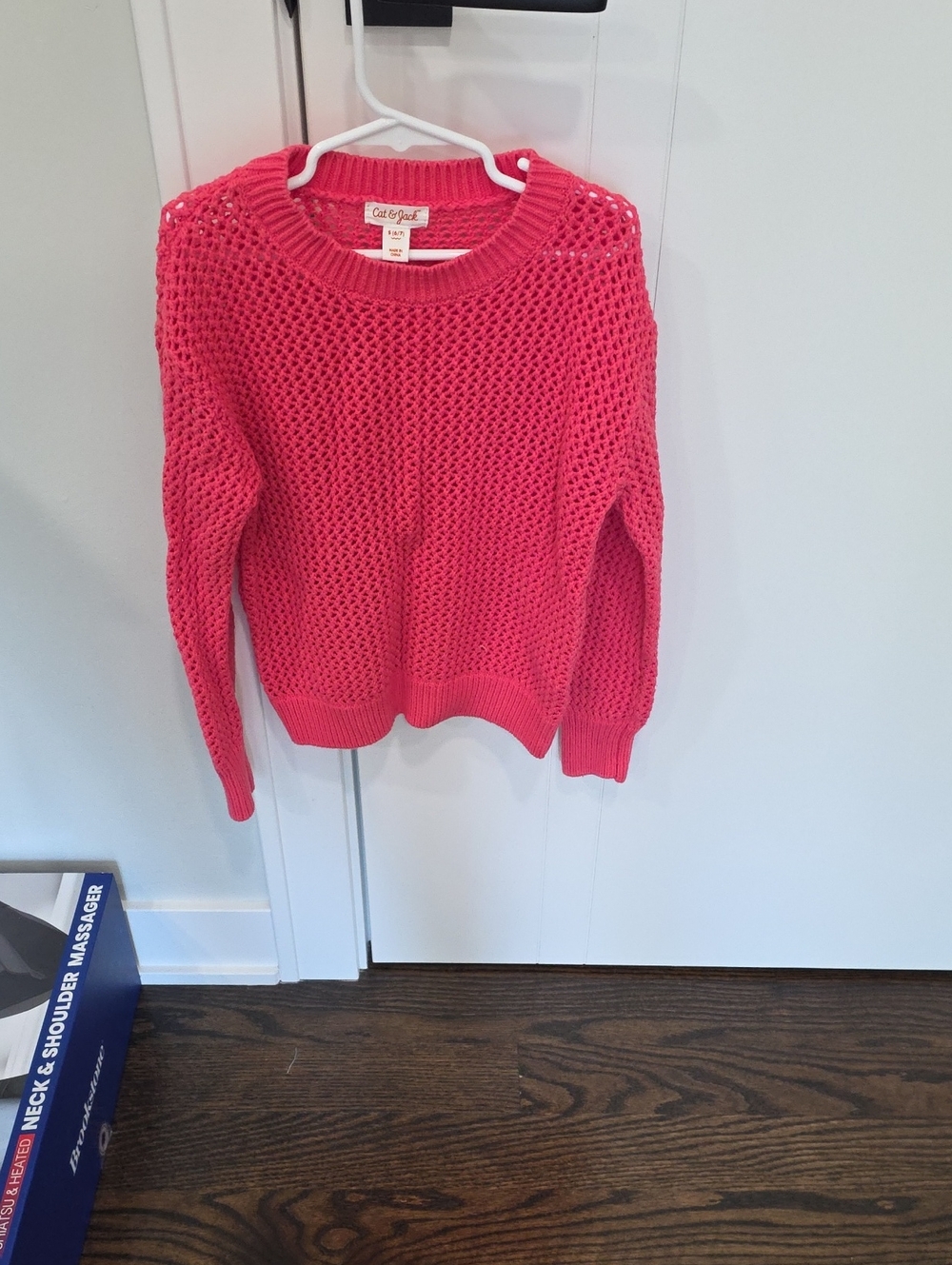 Cat & Jack Pink Open-Knit Crewneck Sweater - Women's